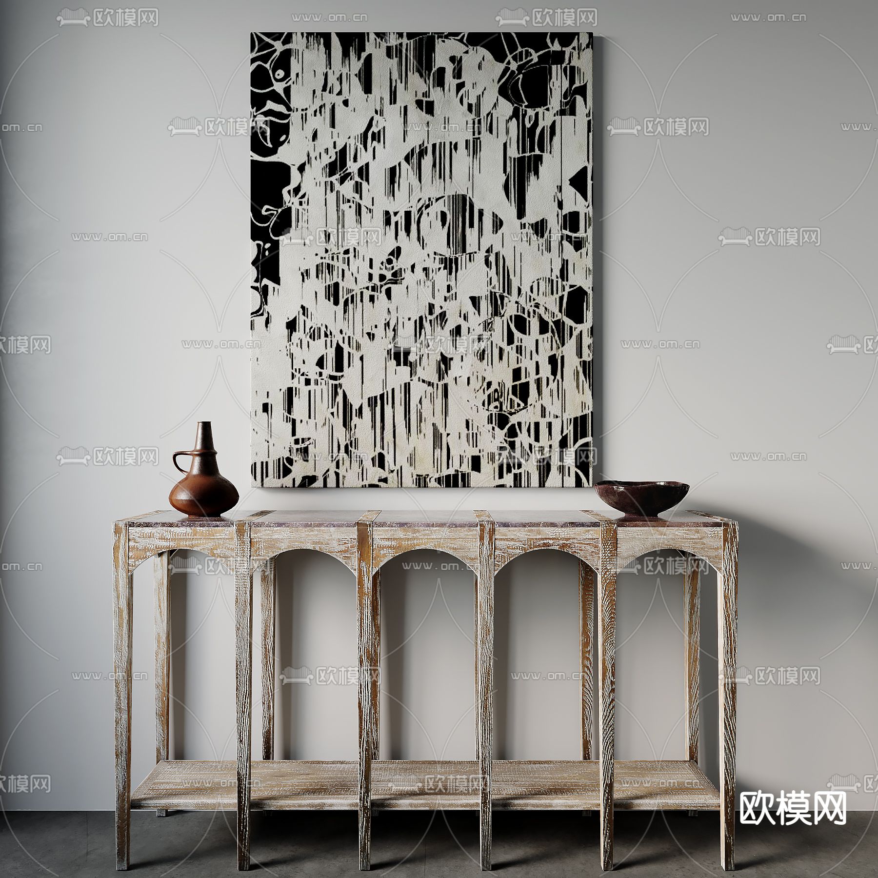 侘寂装饰景台3d模型下载