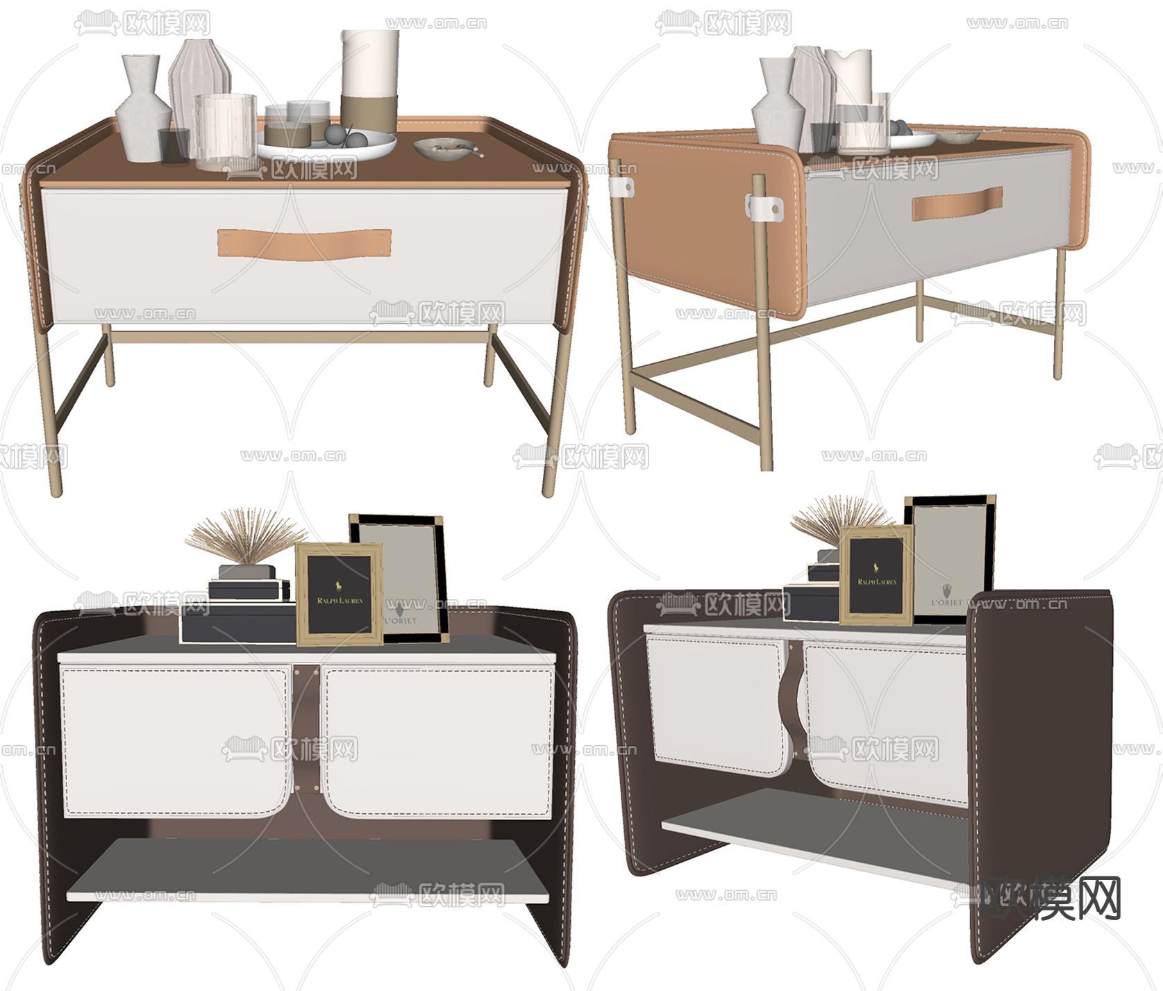 现代轻奢床头柜su模型下载（渲染图2）