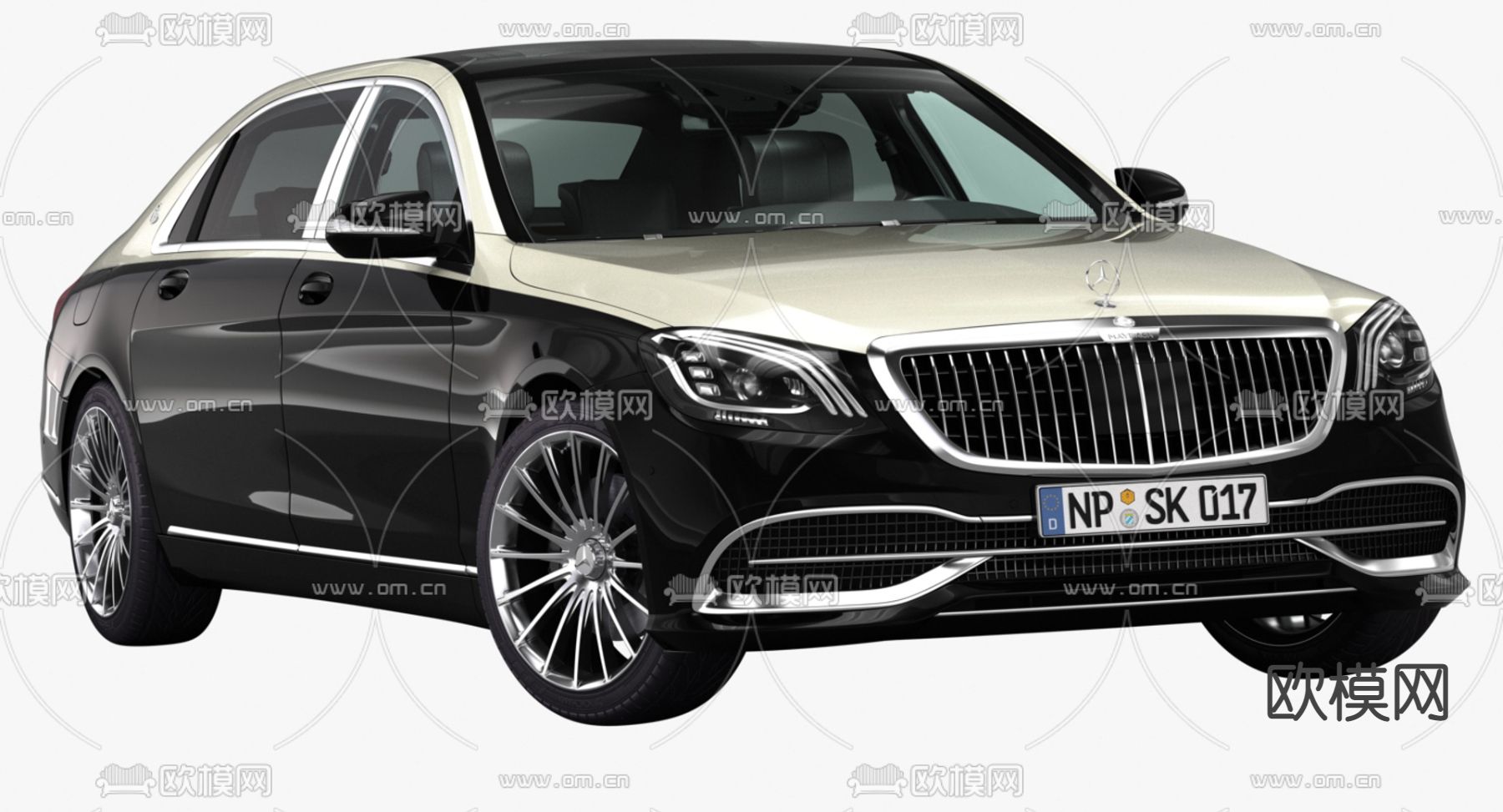 奔驰迈巴赫汽车3d模型下载（渲染图1）