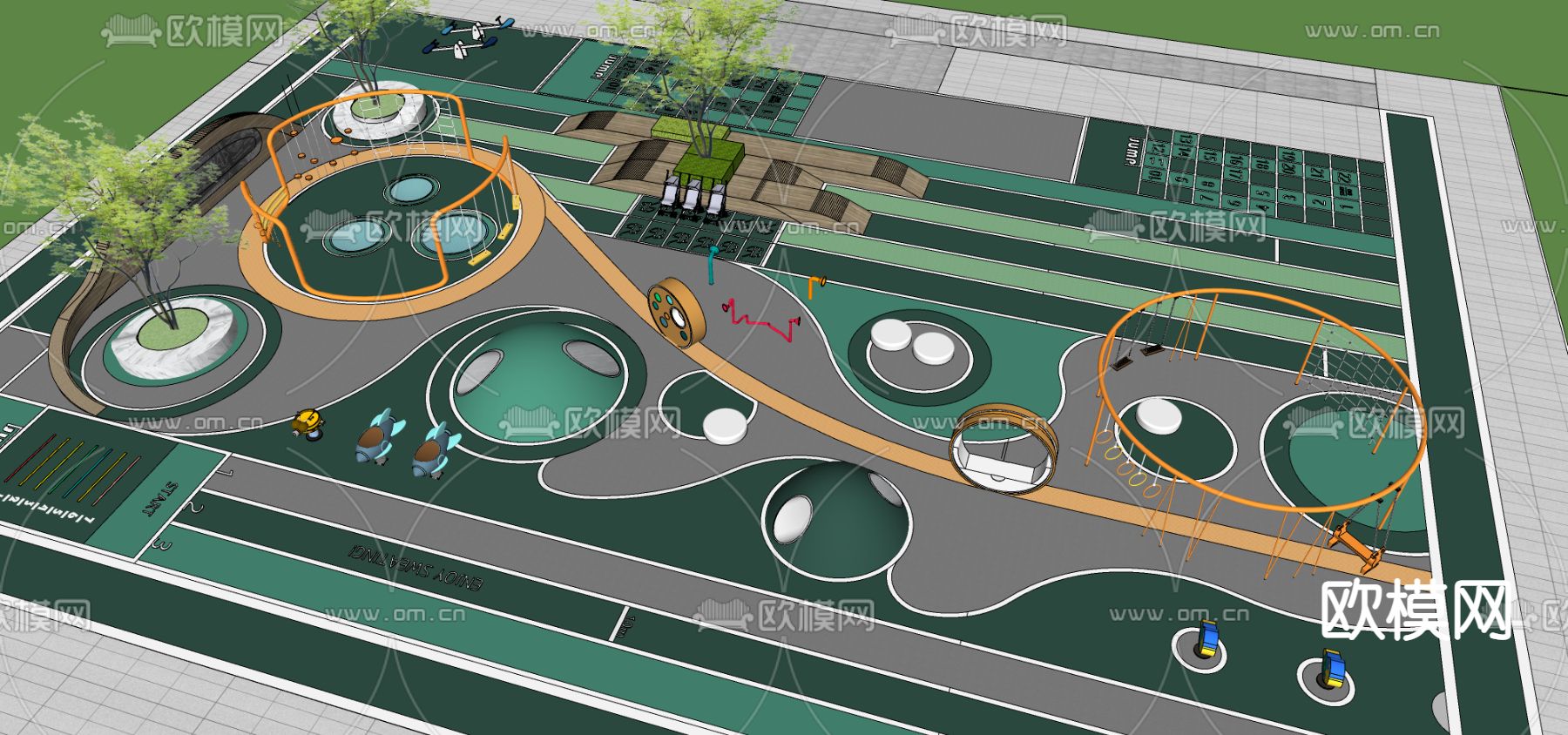 现代儿童游乐区su模型下载（渲染图5）