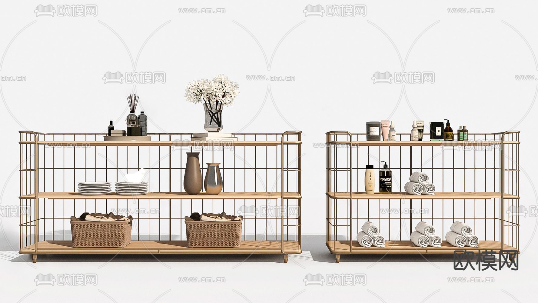 北欧置物架su模型下载（渲染图2）