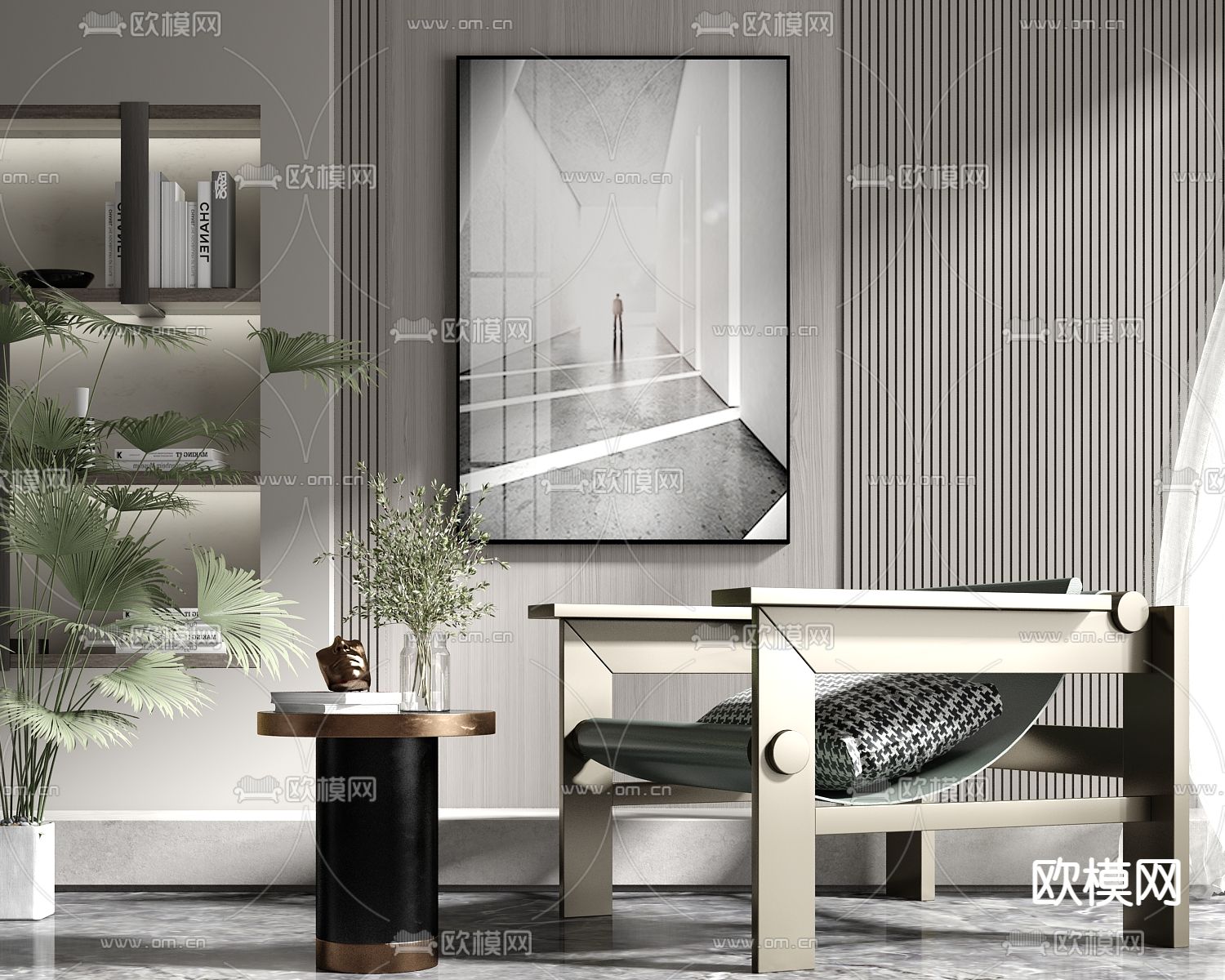 现代轻奢休闲桌椅3d模型下载