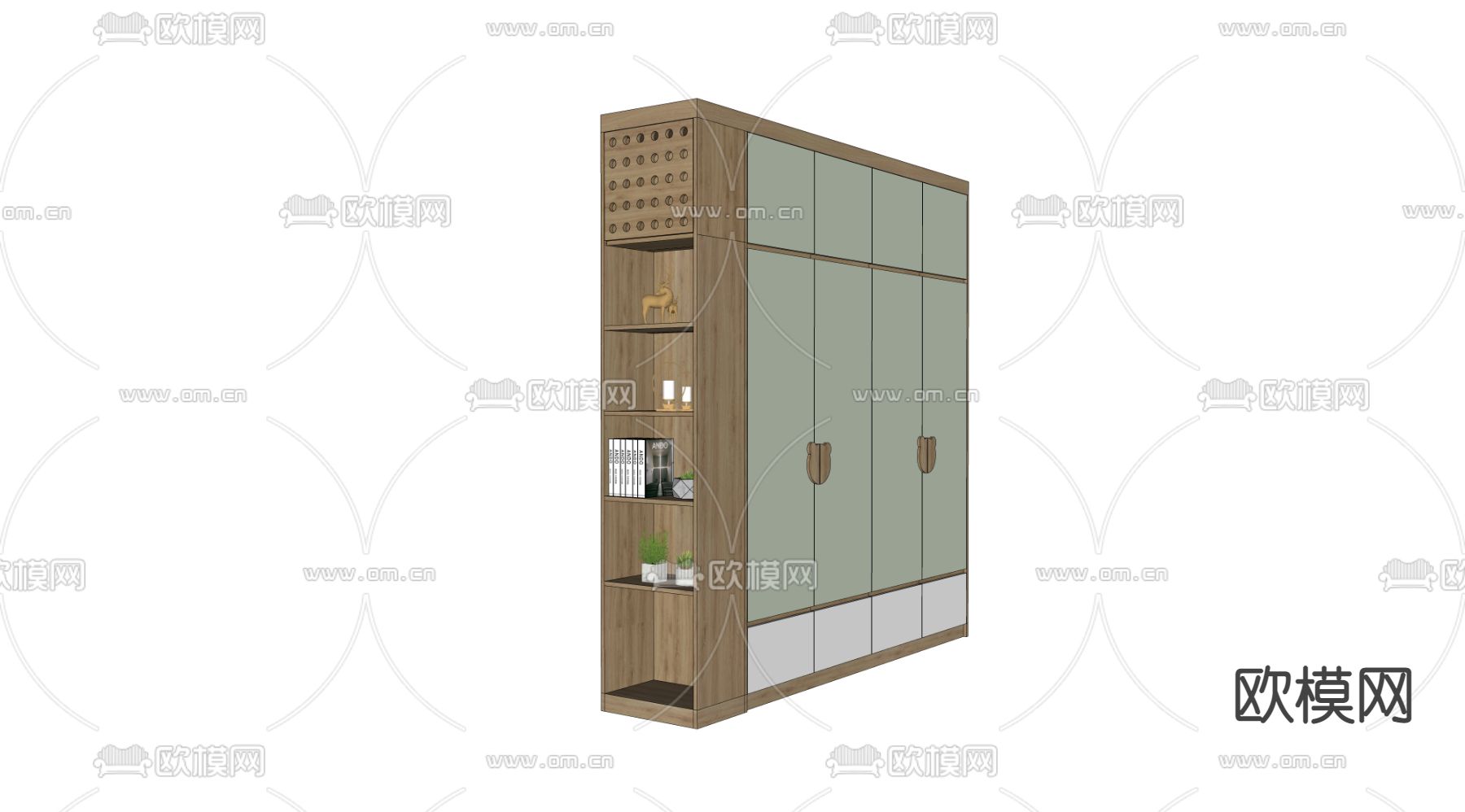 北欧衣柜su模型下载（渲染图2）