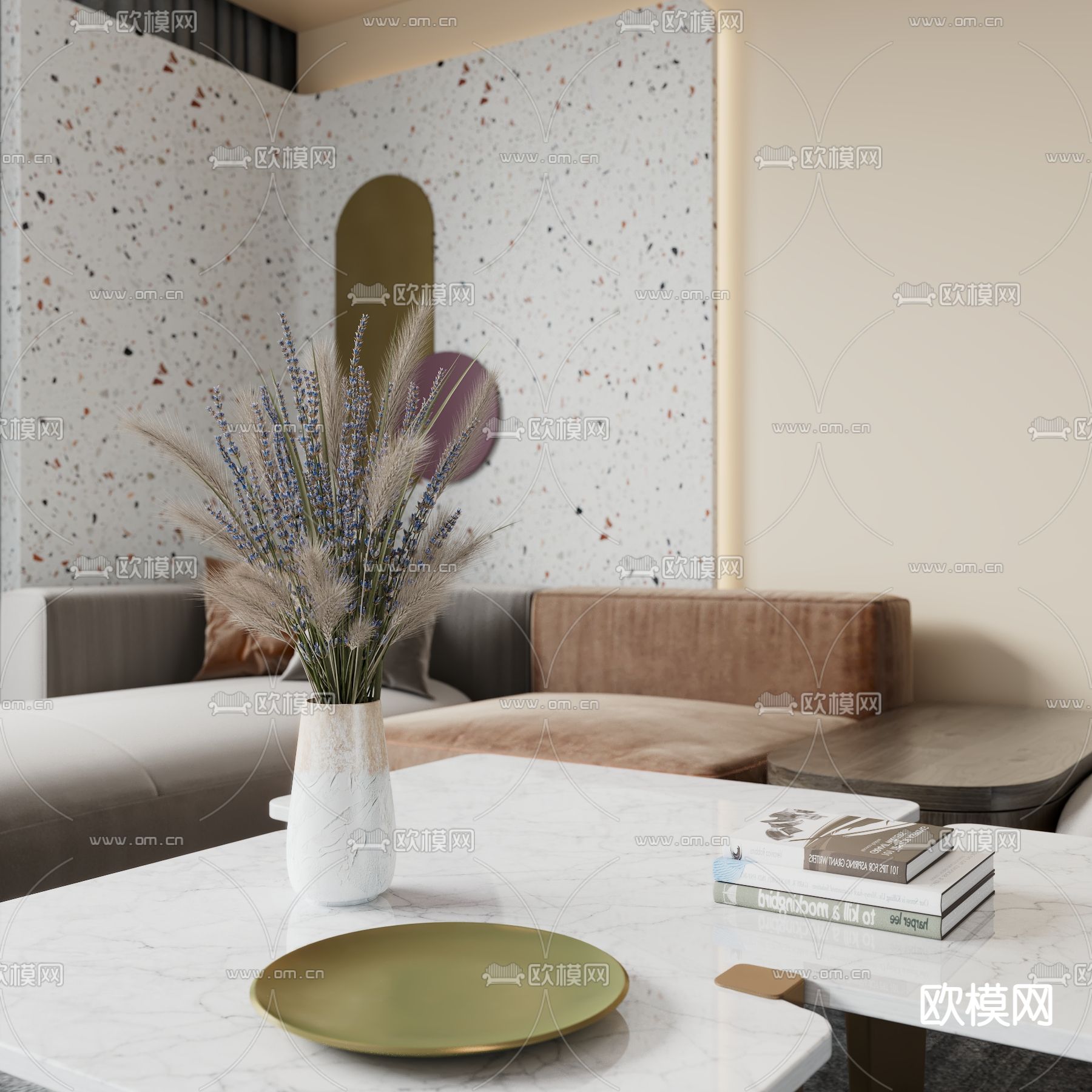 现代客厅3d模型下载（渲染图2）