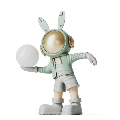 太空兔子潮玩3d模型