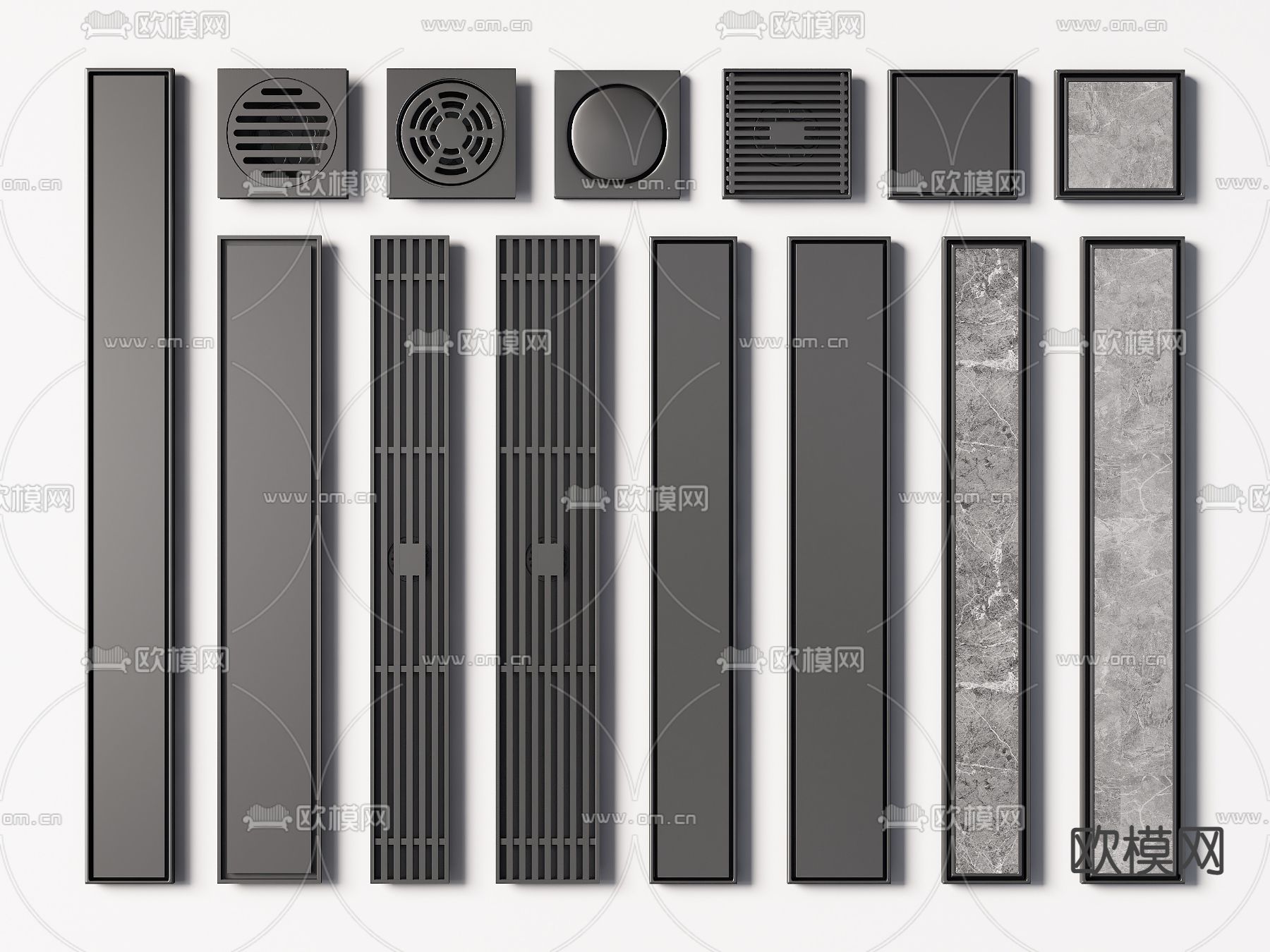 现代地漏排水口su模型下载（渲染图1）