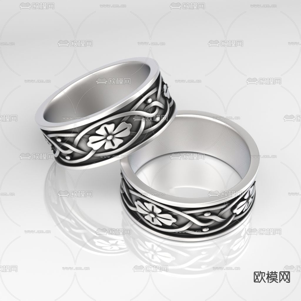 简欧轻奢雕花戒指免费3d模型下载
