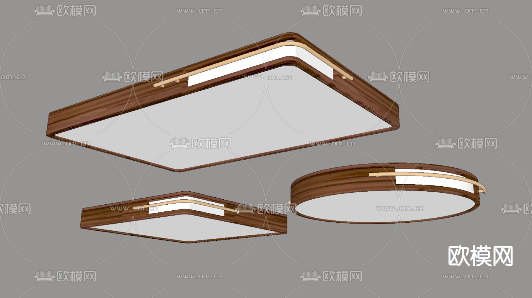 现代时尚吸顶灯su模型下载（渲染图2）