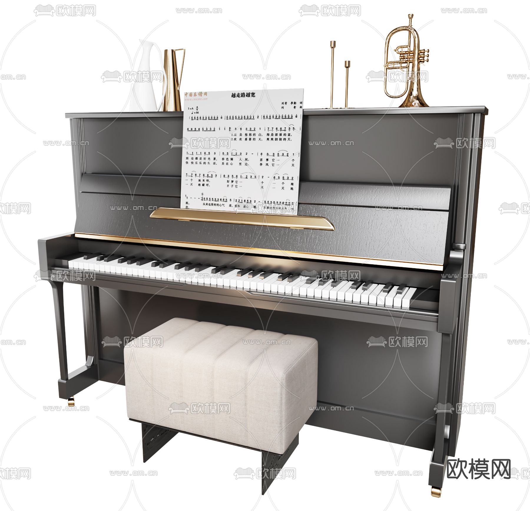现代钢琴su模型