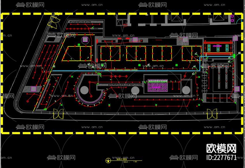 现代展馆电气cad施工图下载（渲染图4）