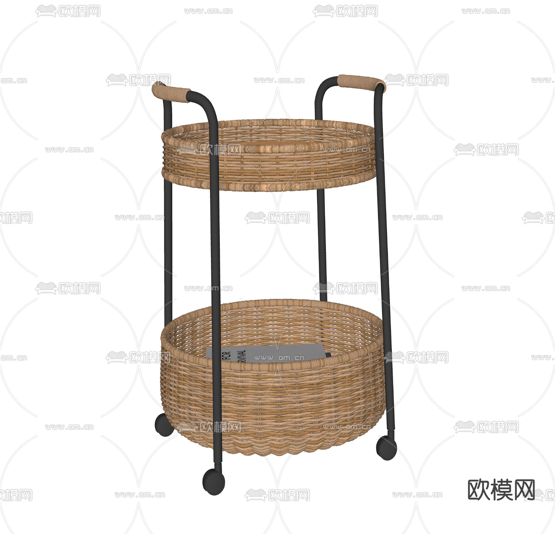 现代移动边几收纳架su模型下载（渲染图2）