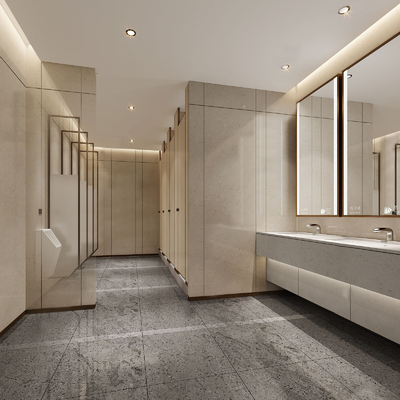  现代公共卫生间su模型 