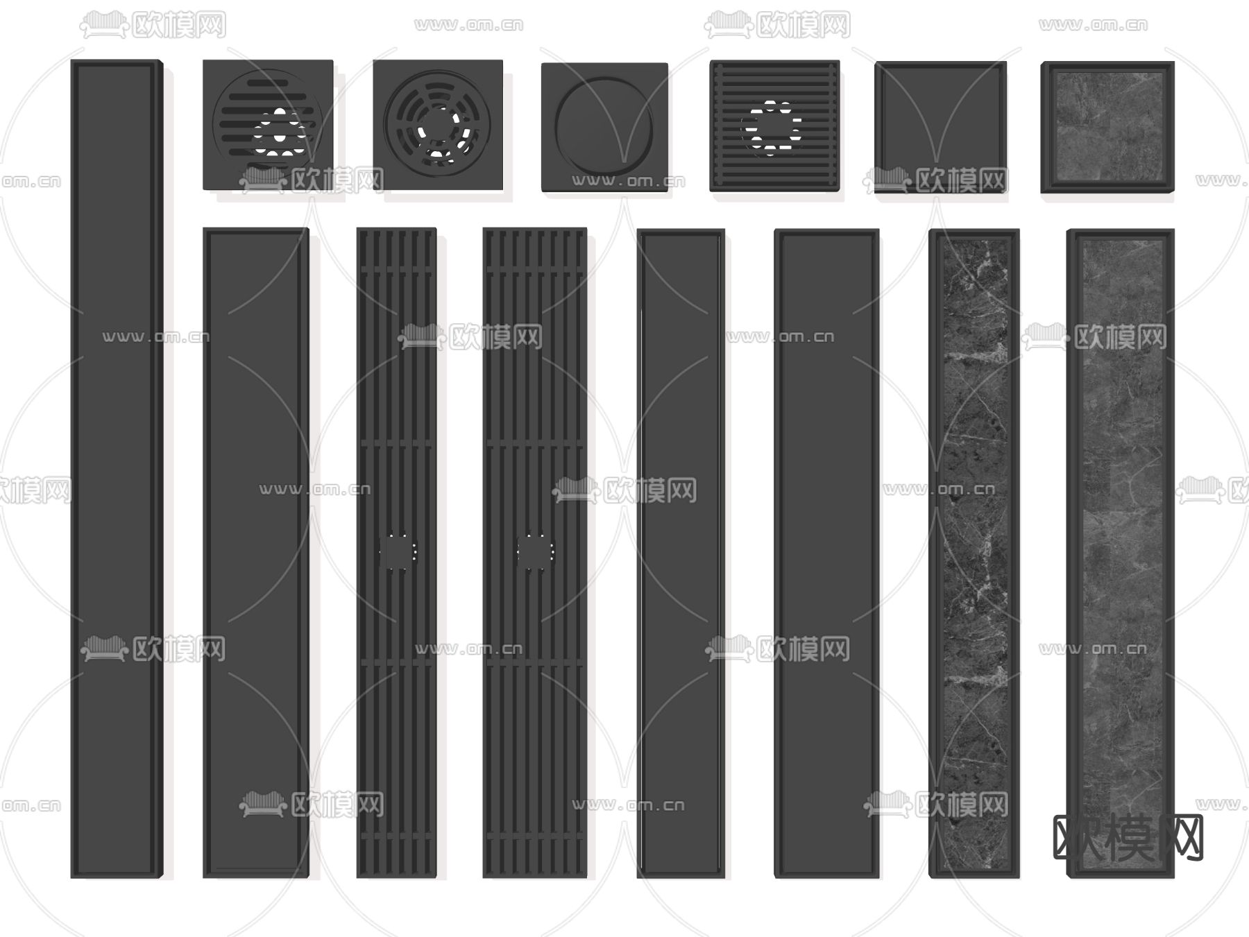现代地漏排水口su模型下载（渲染图2）
