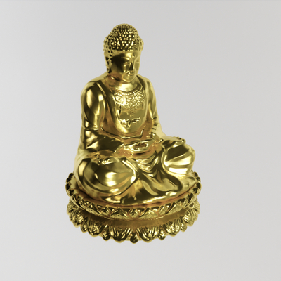  中式金身佛像su模型 