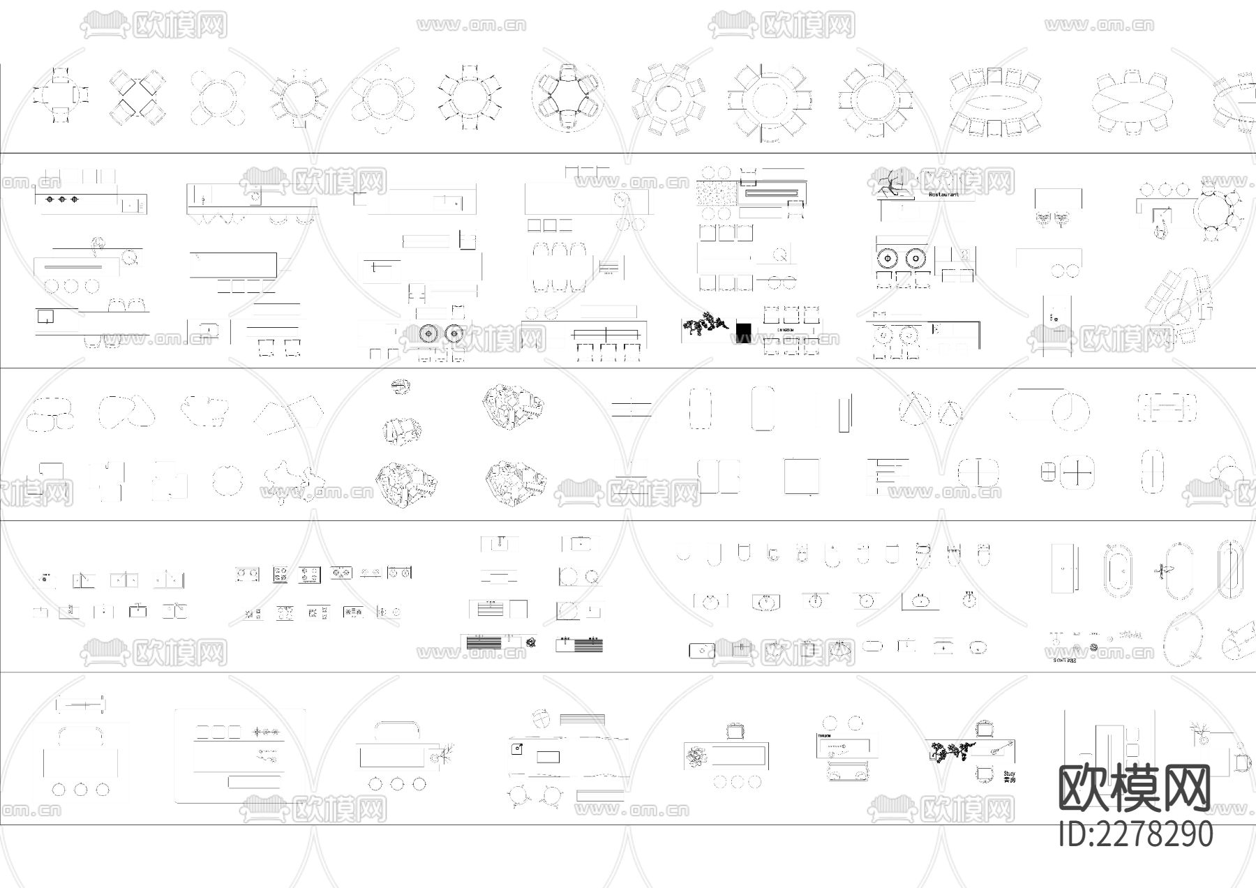 室内平立面cad图库下载（渲染图2）
