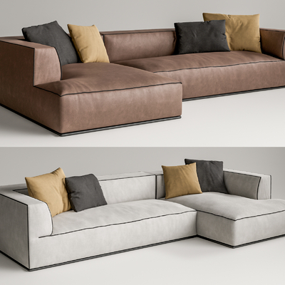 现代转角沙发su模型