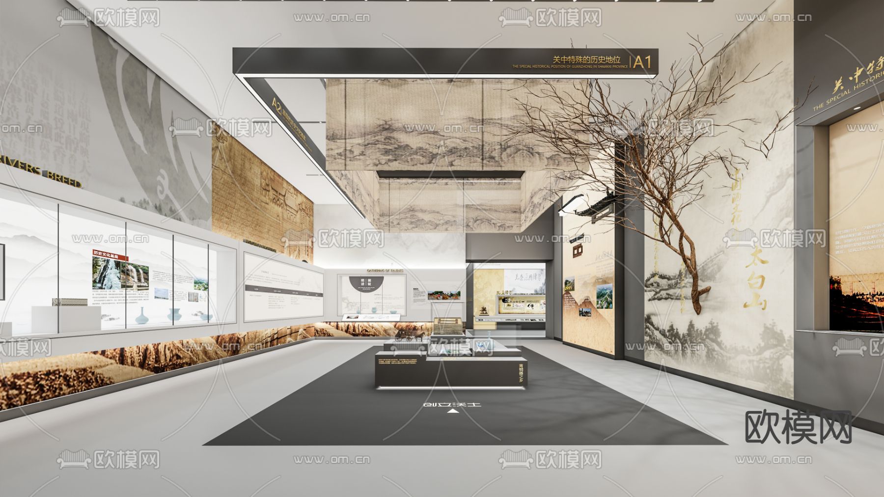 现代景区博物馆su模型下载（渲染图1）