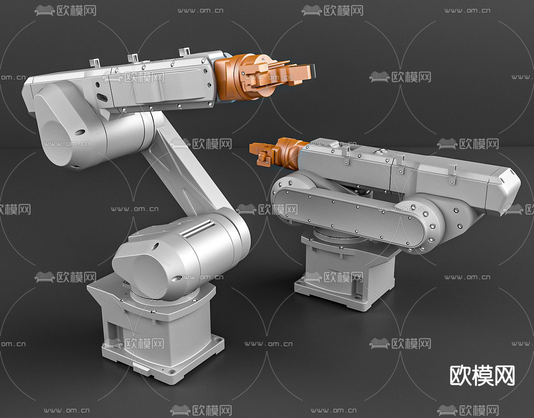 现代金属机械臂su模型下载（渲染图1）