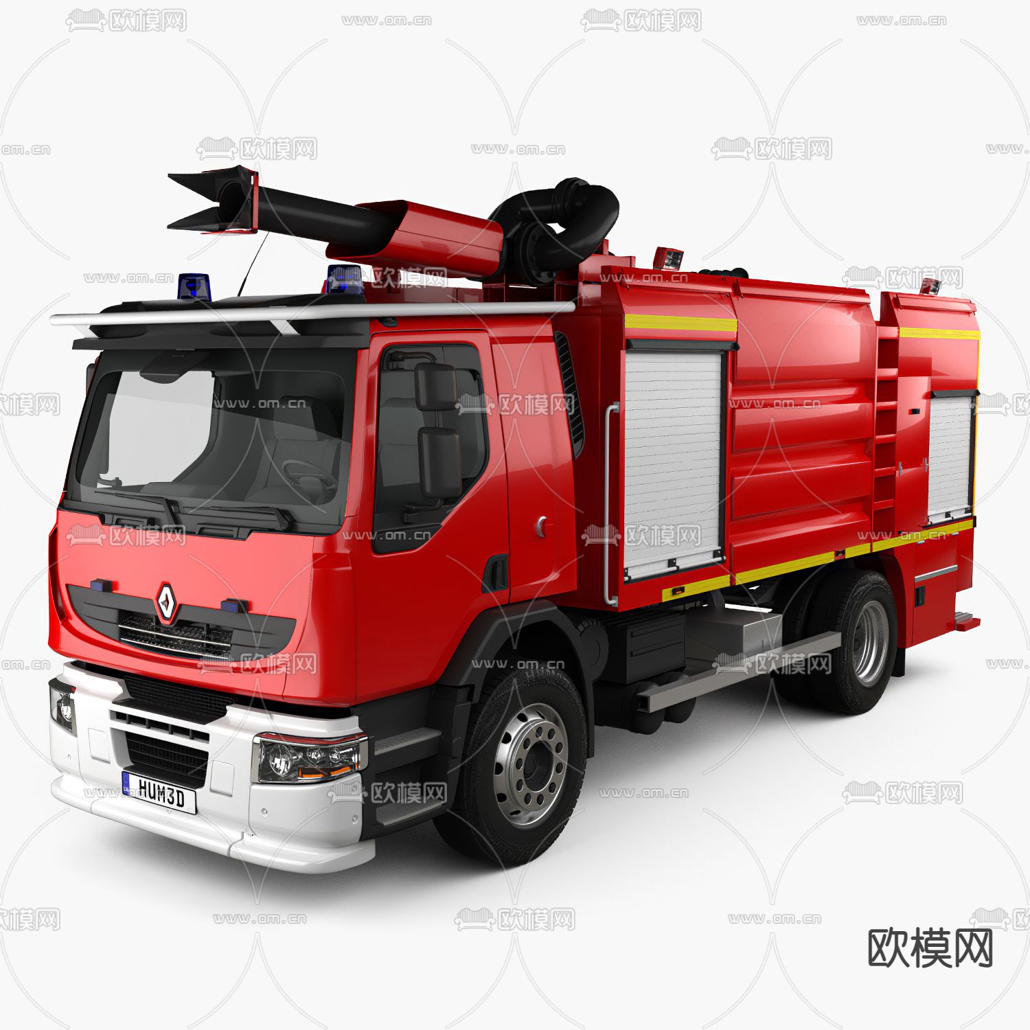 现代消防车救火车3d模型