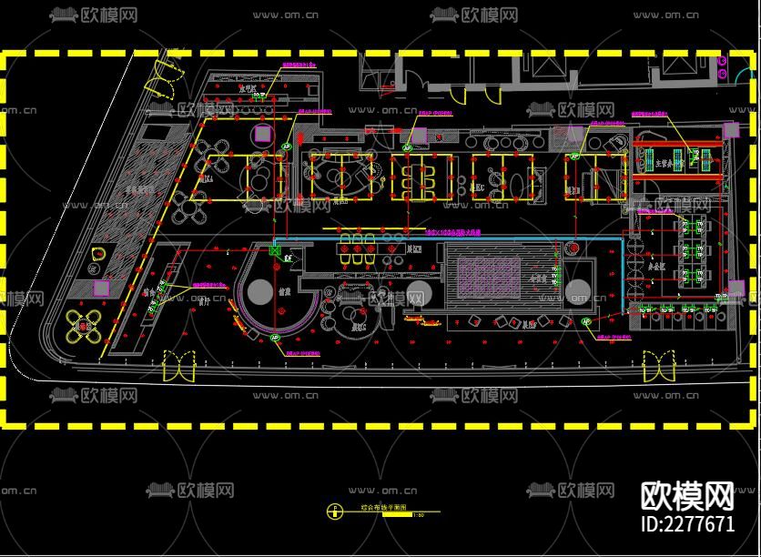 现代展馆电气cad施工图下载（渲染图5）
