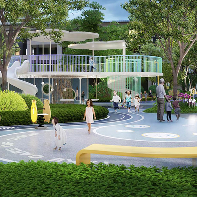  现代儿童活动场地su模型 