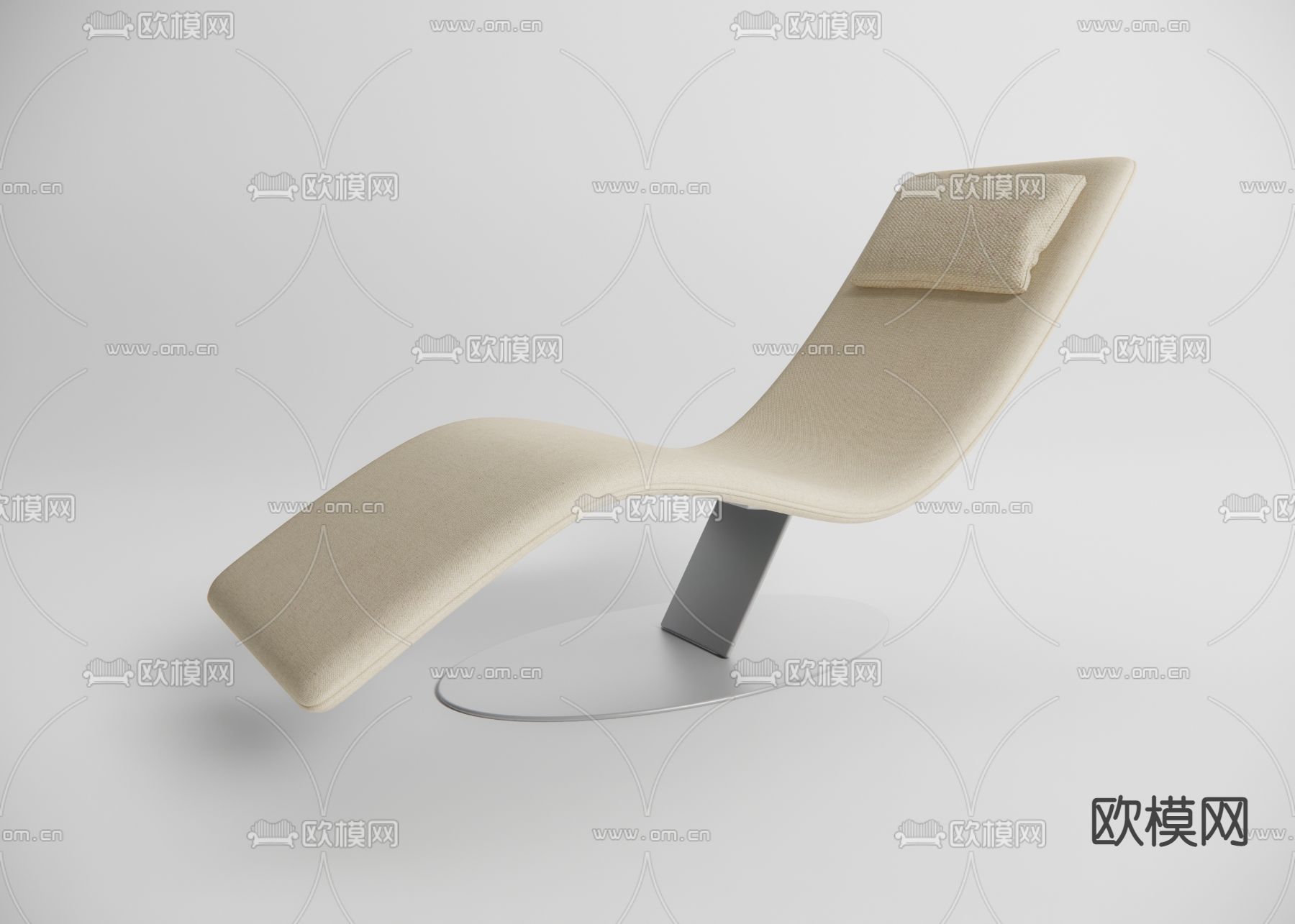 现代极简躺椅su模型下载（渲染图1）