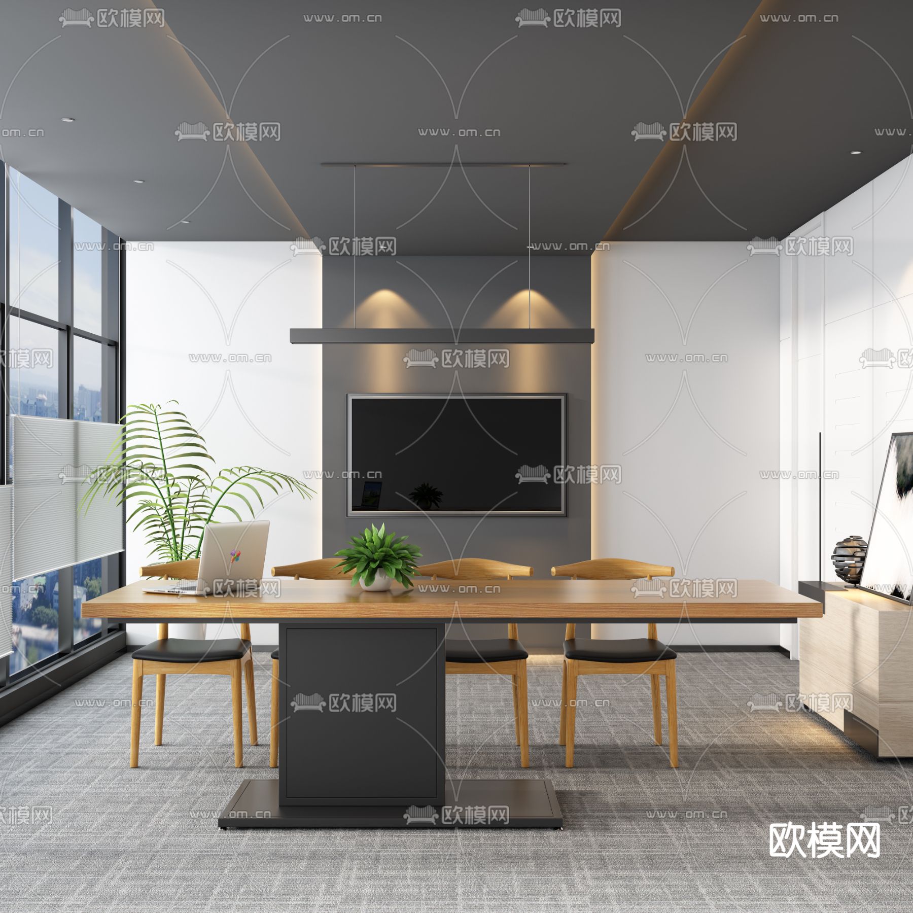 北欧会议室免费3d模型下载（渲染图2）