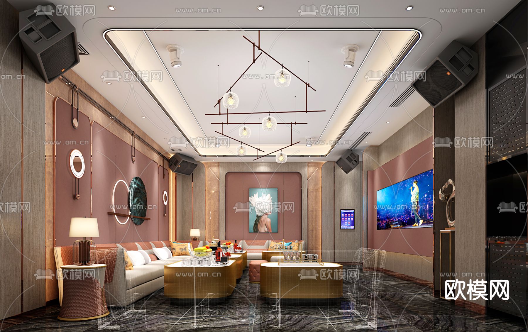 现代KTV包房免费3d模型下载