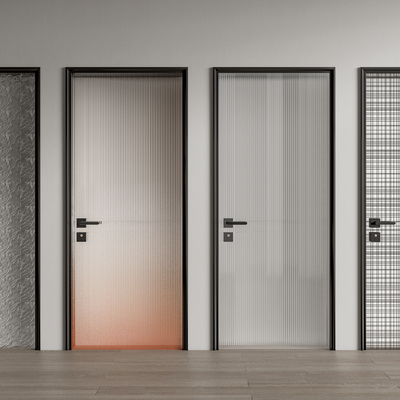 现代长虹玻璃单开门su模型