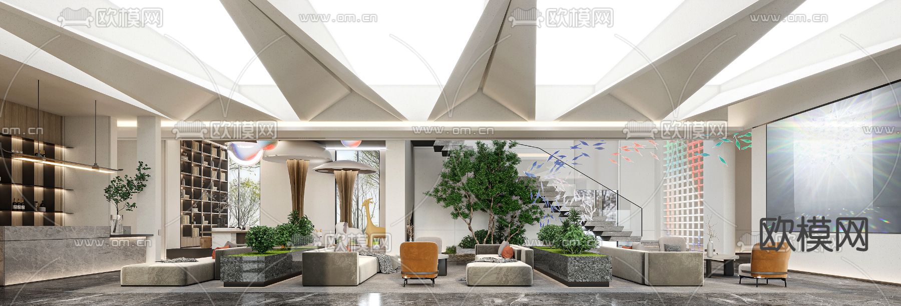 现代售楼处洽谈区3d模型