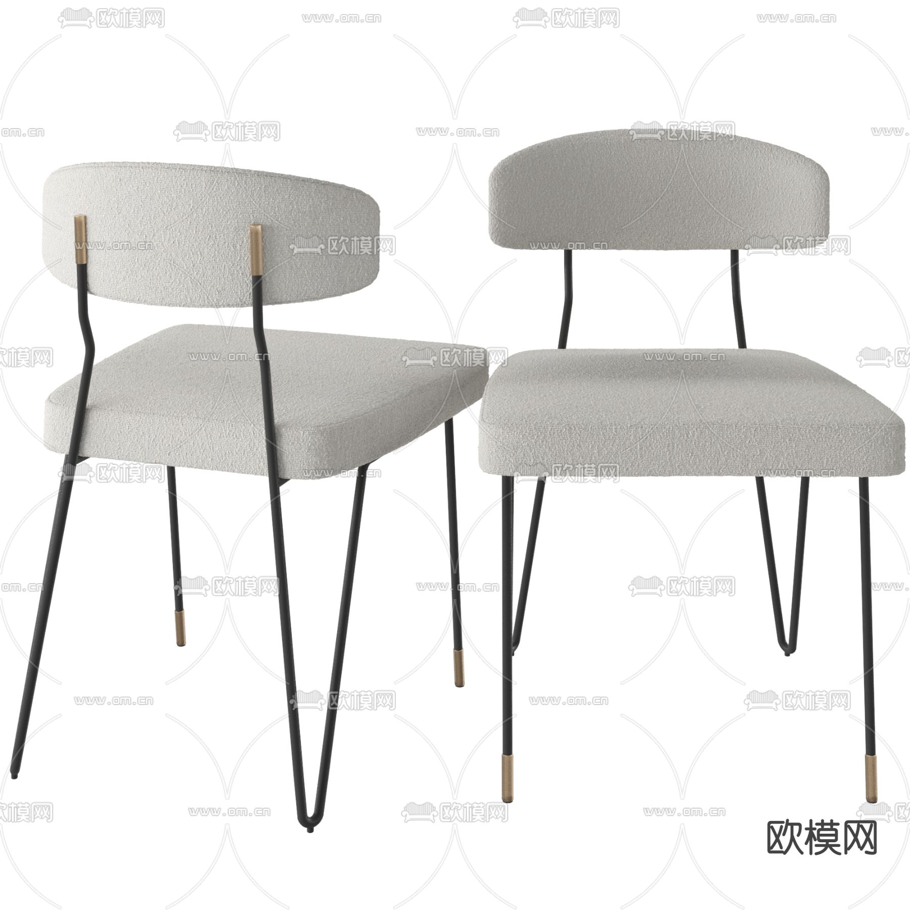 现代白色椅子3d模型下载_ID12105615_3dmax免费模型-欧模网