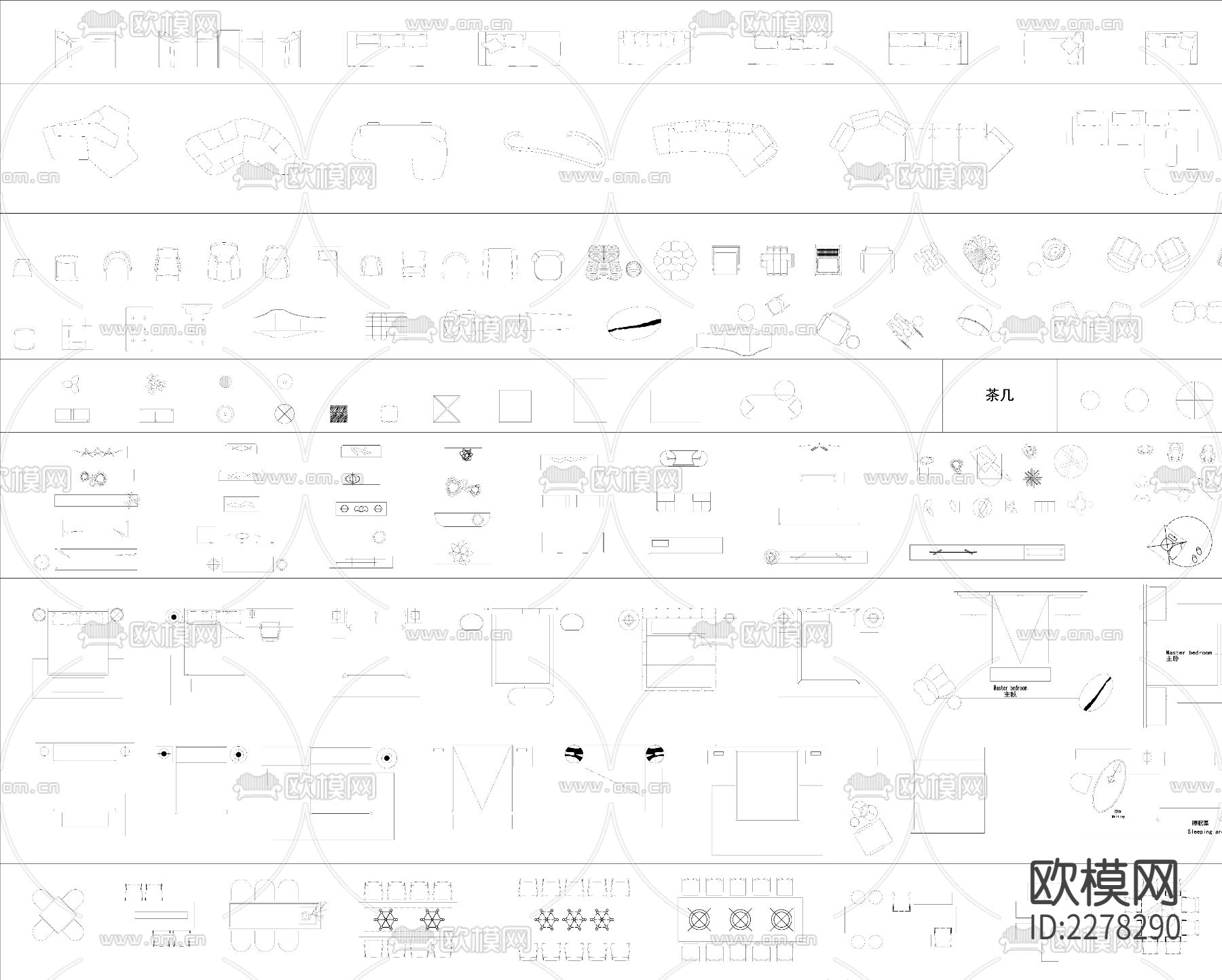 室内平立面cad图库下载（渲染图3）