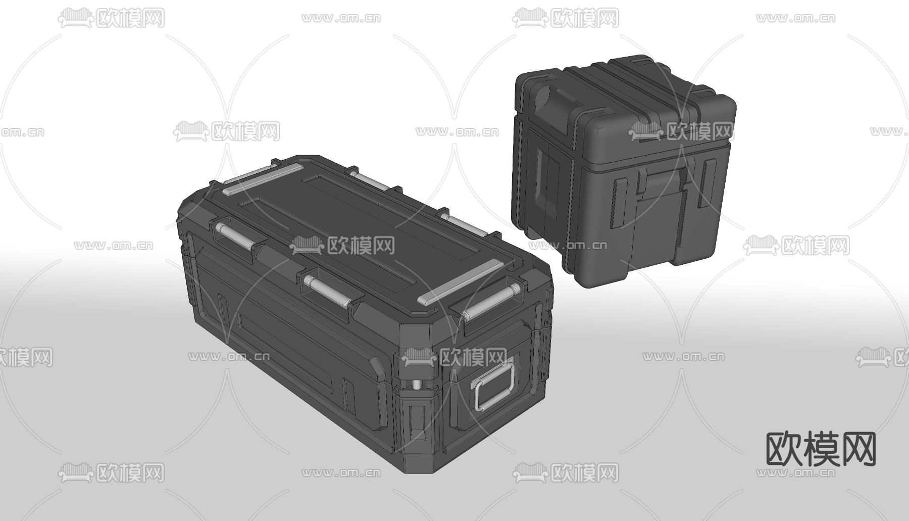工业风收纳箱su模型