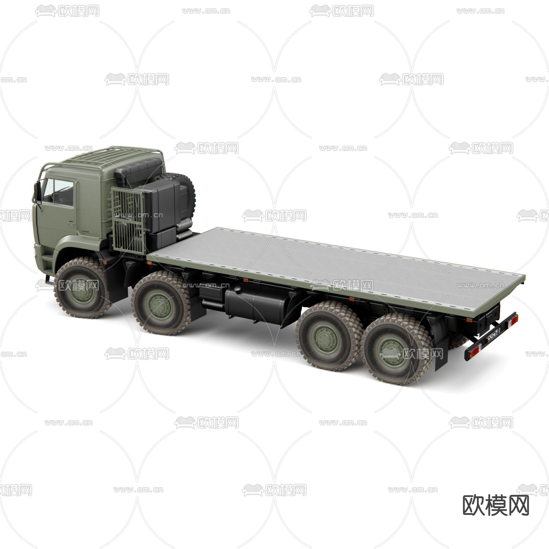 现代卡玛斯重型越野卡车军车3d模型下载（渲染图3）