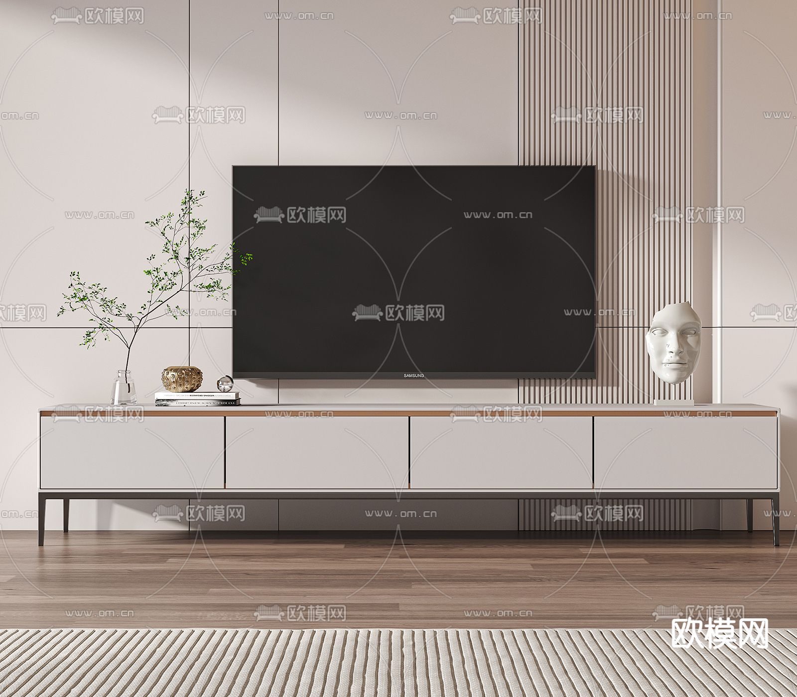 现代电视柜3d模型下载