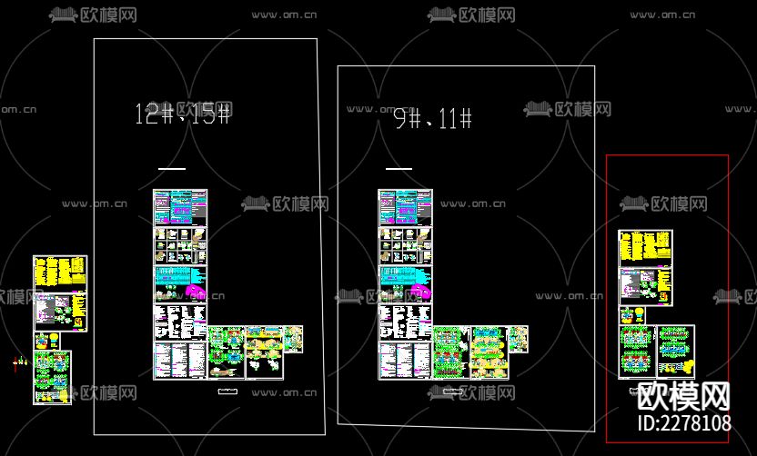 墩伦村农民集中居住区16号楼排水cad施工图下载（渲染图1）