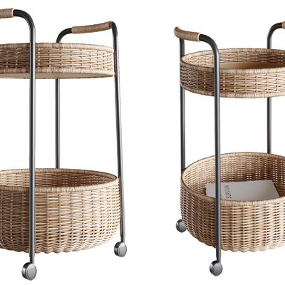  现代移动边几收纳架su模型 