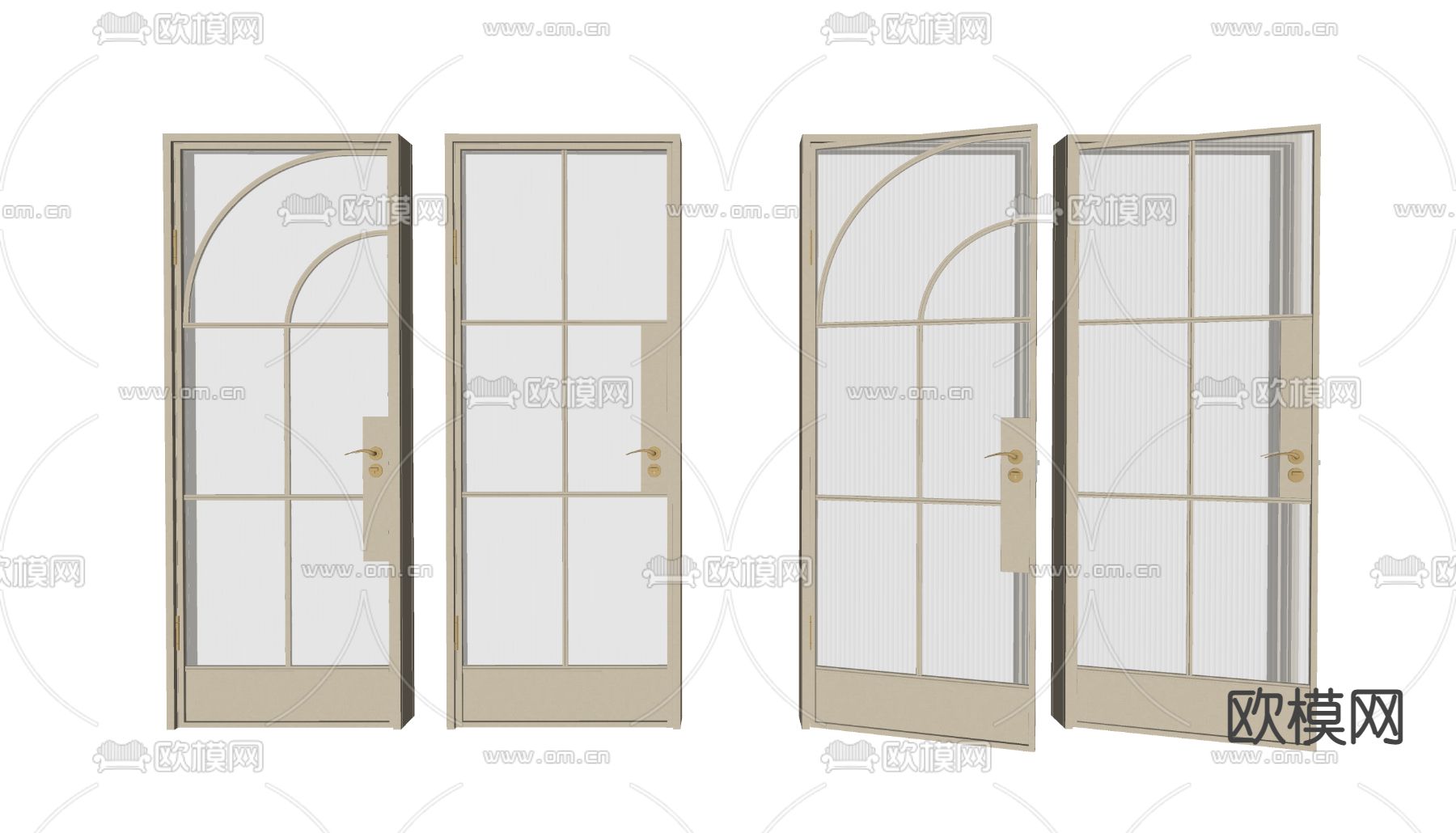 法式玻璃单开门su模型下载_ID12109291_sketchup模型下载-欧模网