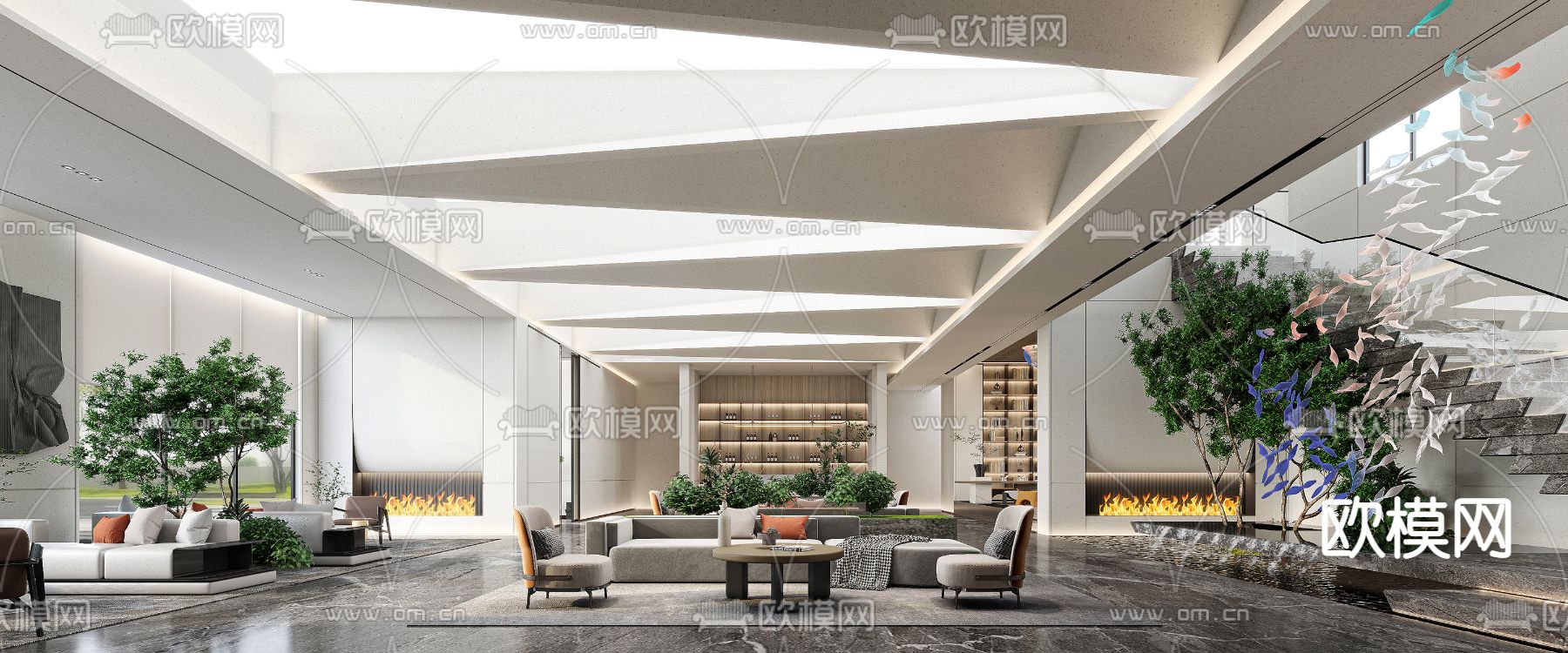 现代售楼处洽谈区3d模型