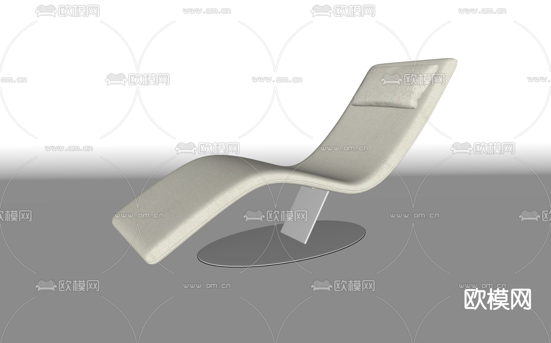 现代极简躺椅su模型下载（渲染图2）