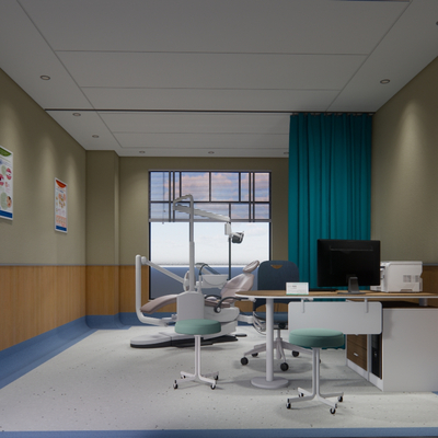  现代门诊医疗室su模型 