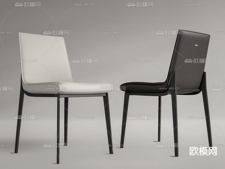 Cattelan 黑白单人椅子餐椅su模型下载(渲染图1)