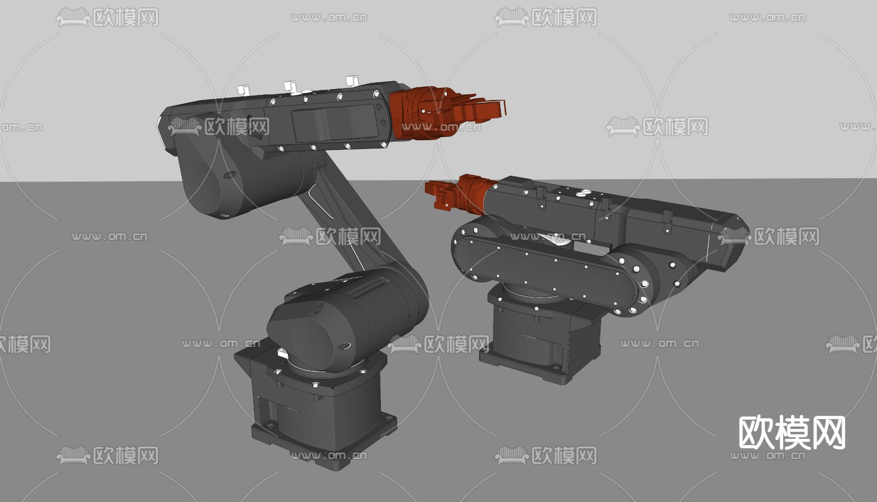 现代金属机械臂su模型下载（渲染图2）