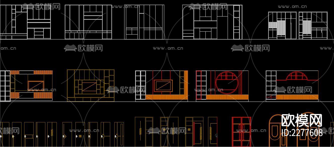 多种规格的柜子cad图库下载（渲染图7）