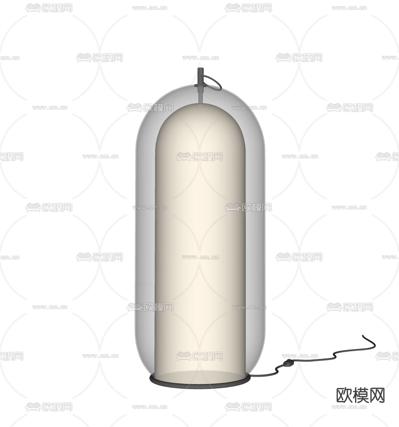 现代玻璃台灯su模型