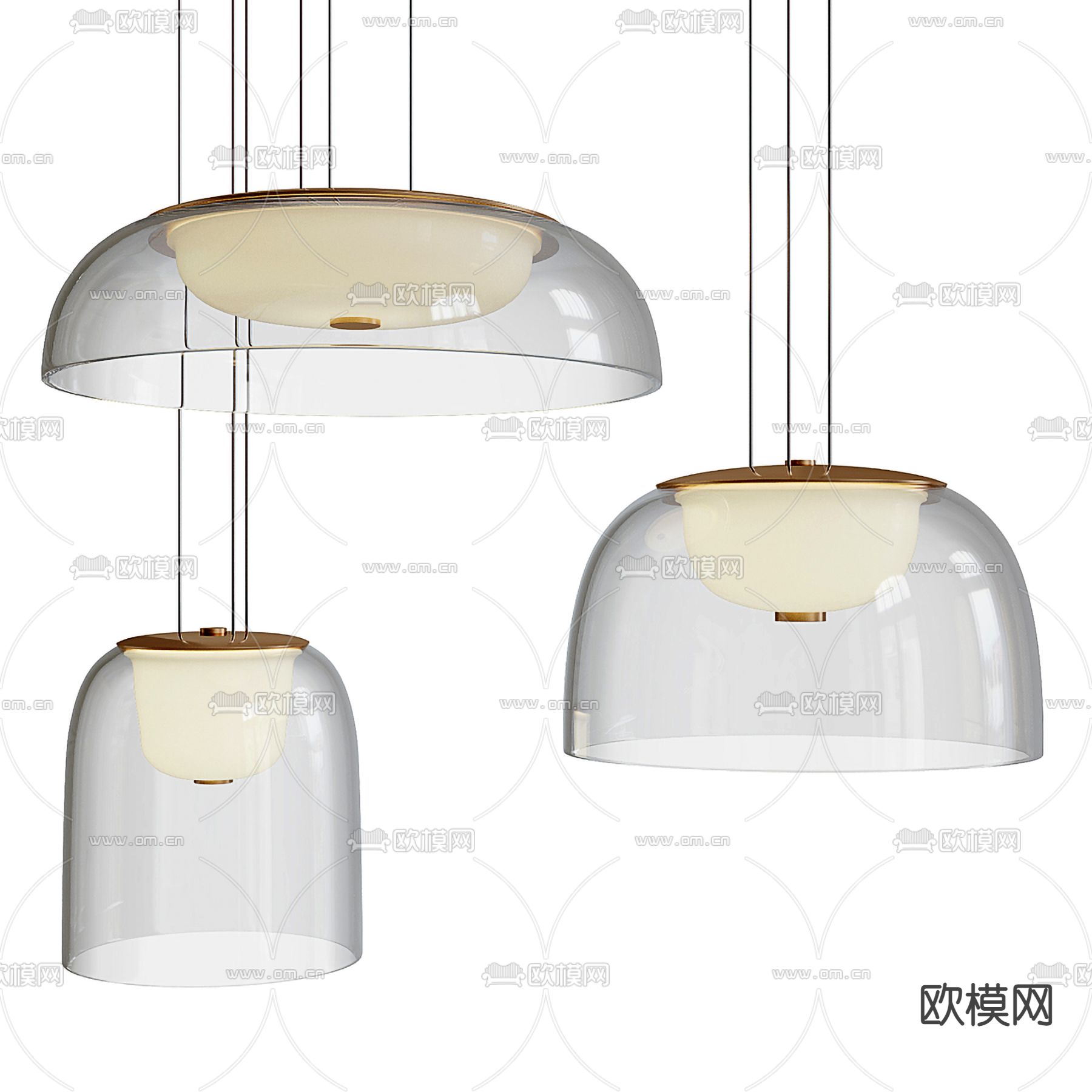 FLOS 玻璃小吊灯3d模型下载