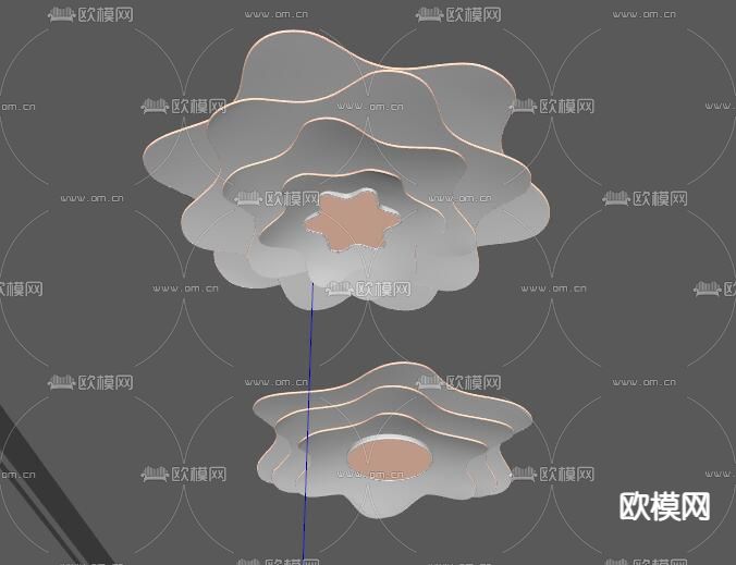 现代多层吸顶灯su模型下载（渲染图4）