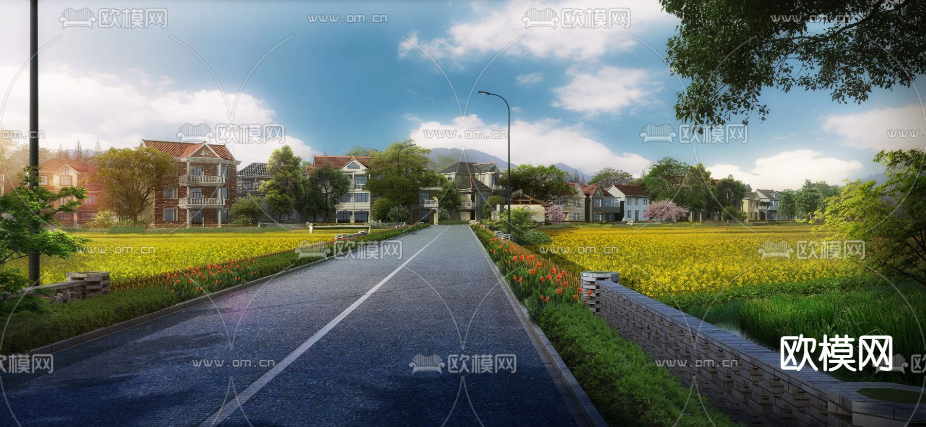 现代道路桥梁景观psd下载