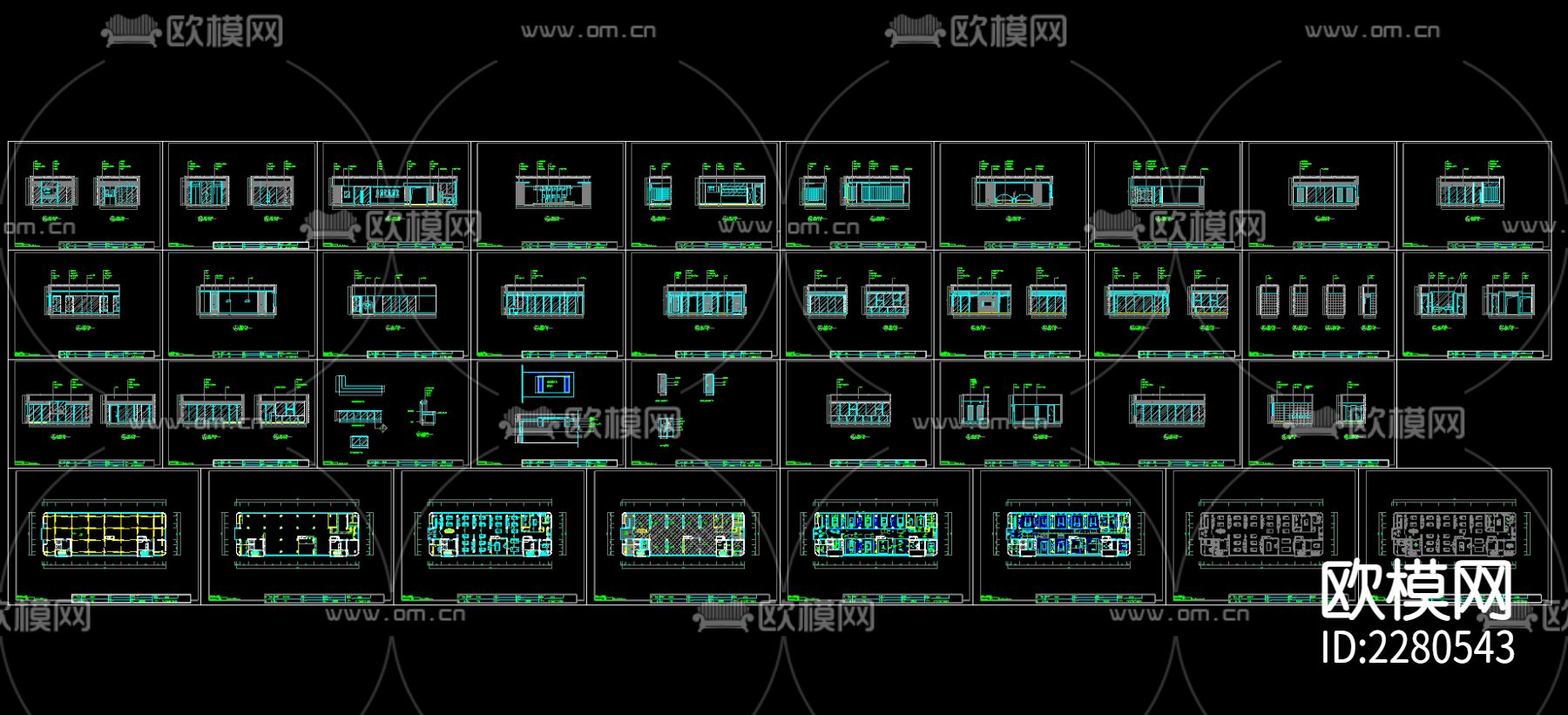 台球俱乐部cad施工图下载（渲染图2）