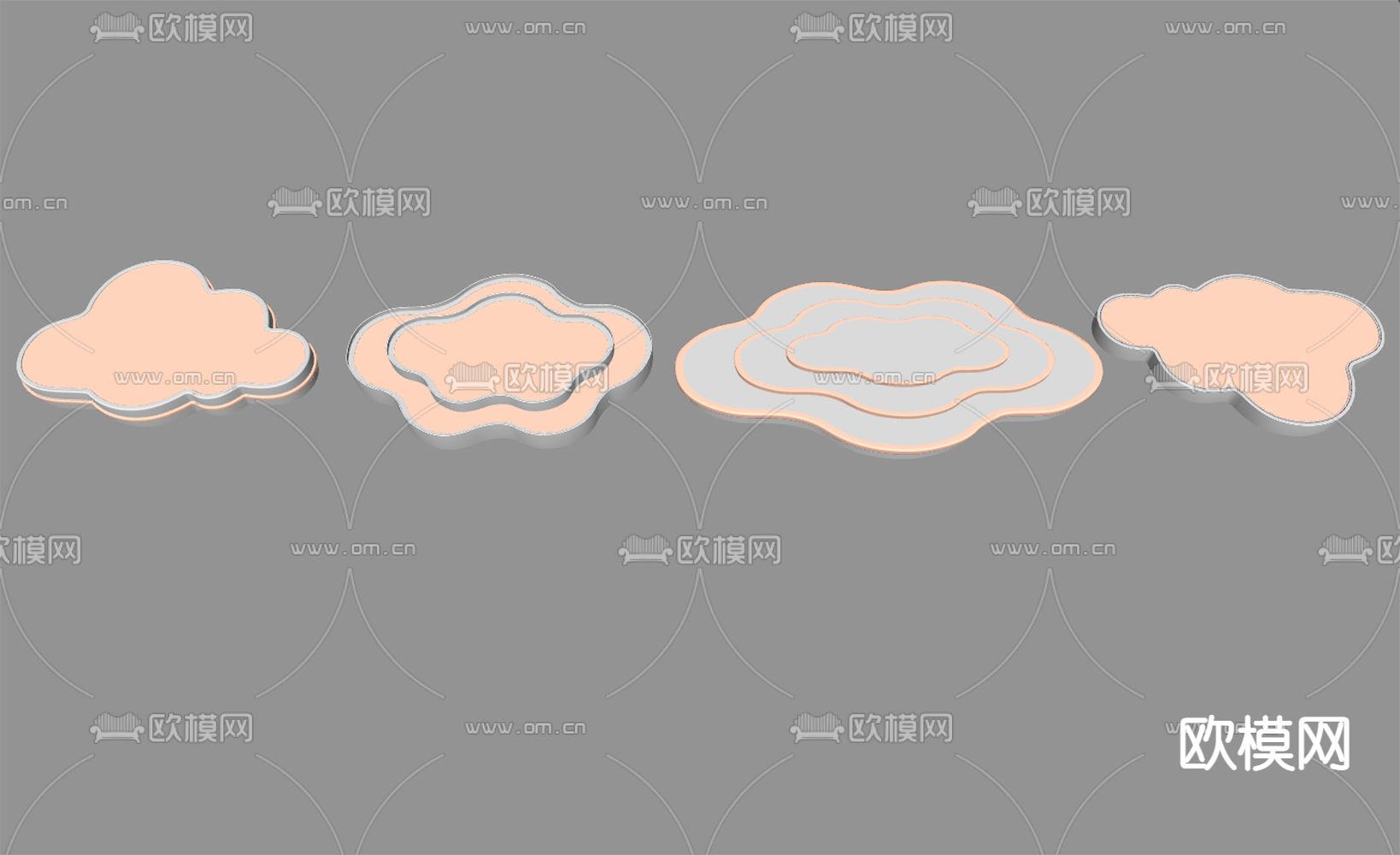 现代云朵吸顶灯su模型下载（渲染图6）